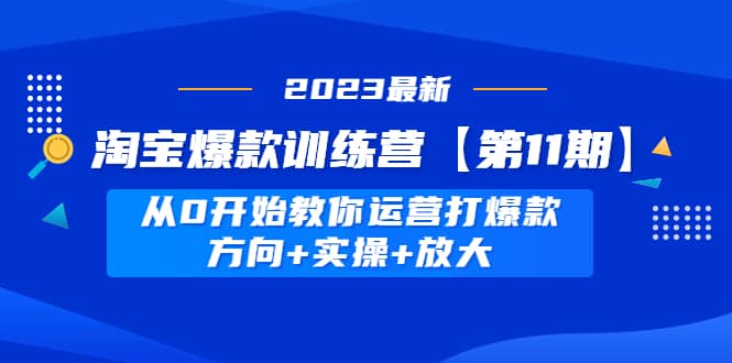 淘宝爆款训练营【第11期】 从0开始教你运营打爆款，方向 实操 放大-先锋思维