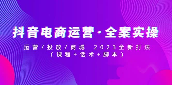 抖音电商运营·全案实操：运营/投放/商城 2023全新打法-先锋思维
