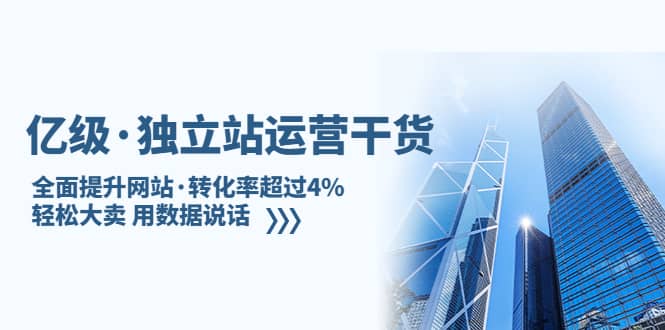 独立站运营干货：全面提升网站·转化率超过4%，轻松大卖 用数据说话-先锋思维