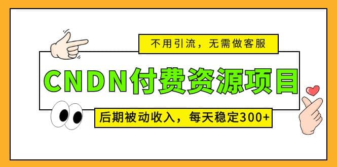 CNDN付费资源项目，不用引流，无需做客服，后期被动收入-先锋思维
