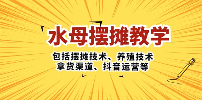 水母·摆摊教学，包括摆摊技术、养殖技术、拿货渠道、抖音运营等-先锋思维
