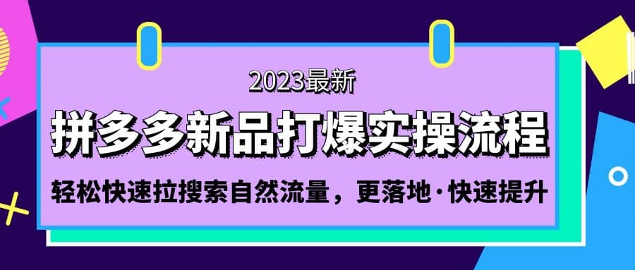 拼多多-新品打爆实操流程：轻松快速拉搜索自然流量，更落地·快速提升-先锋思维
