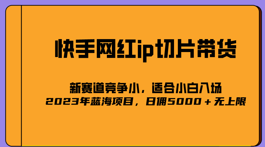 2023爆火的快手网红IP切片，号称日佣5000＋的蓝海项目，二驴的独家授权-先锋思维