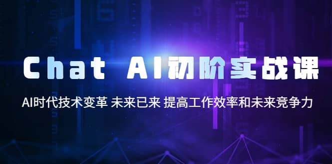 Chat AI初阶实战课，AI时代技术变革 未来已来 提高工作效率和未来竞争力-先锋思维