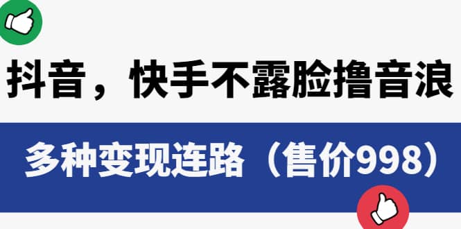抖音，快手不露脸撸音浪项目，多种变现连路（售价998）-先锋思维