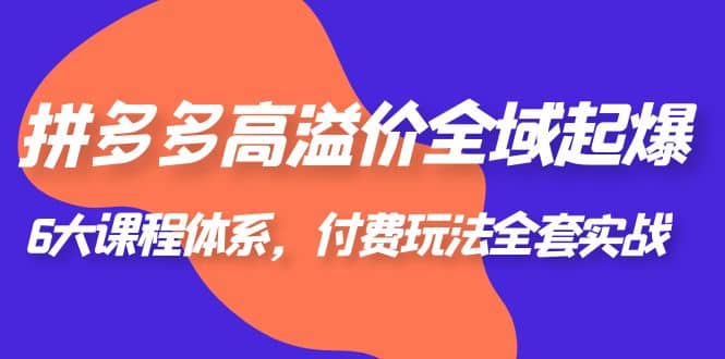 拼多多-高溢价 全域 起爆，6大课程体系，付费玩法全套实战-先锋思维