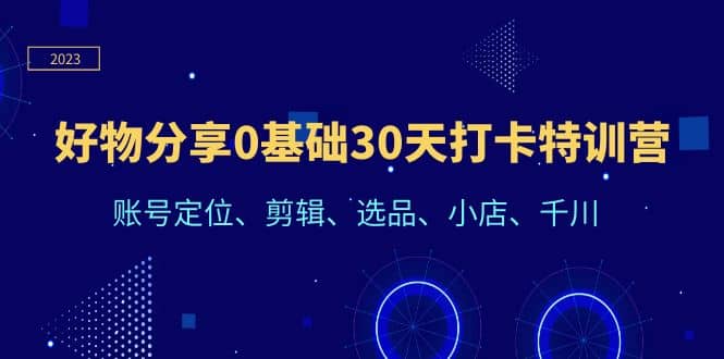 好物分享0基础30天打卡特训营：账号定位、剪辑、选品、小店、千川-先锋思维