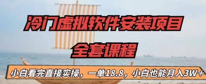 冷门虚拟软件安装项目，一单18.8，小白也能月入3W＋-先锋思维