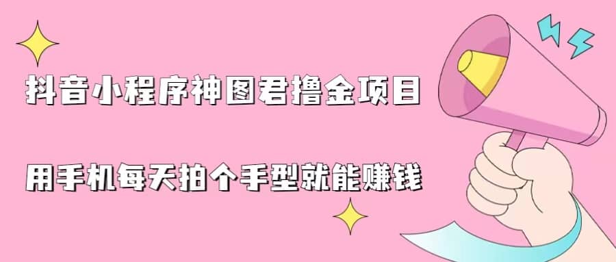 抖音小程序神图君撸金项目，用手机每天拍个手型挂载一下小程序就能赚钱-先锋思维