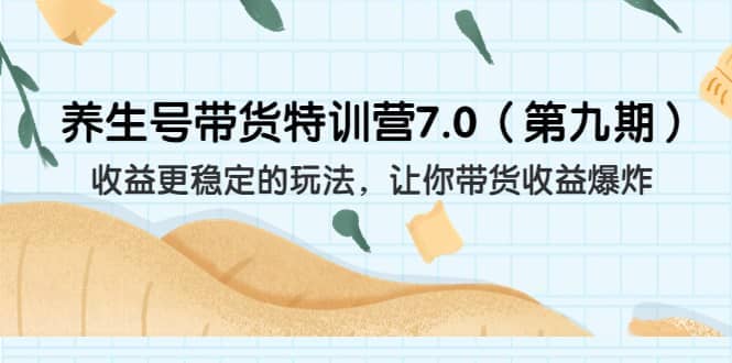 养生号带货特训营7.0（第九期）收益更稳定的玩法 让你带货收益爆炸（11节）-先锋思维