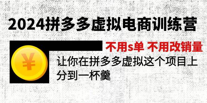 2024拼多多虚拟电商训练营 不s单 不改销量  做虚拟项目分一杯羹(更新10节)-先锋思维