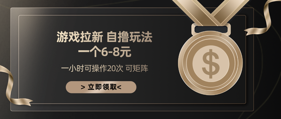 游戏拉新自撸玩法 一个6-8 日入300+-先锋思维