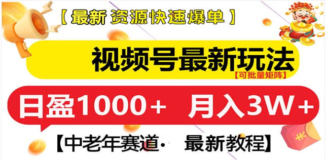 视频号独家玩法，老年养生赛道，无脑搬运爆款视频，日入1000+-先锋思维