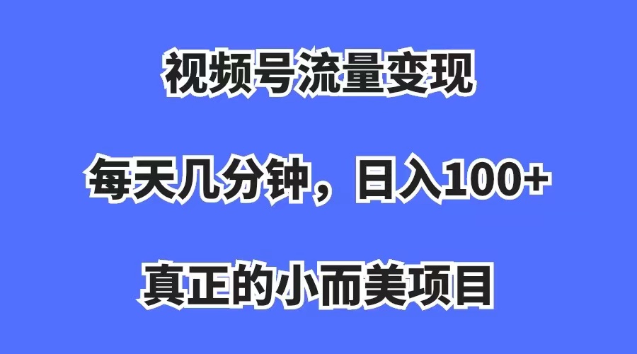 视频号流量变现，每天几分钟，收入100 ，真正的小而美项目-先锋思维
