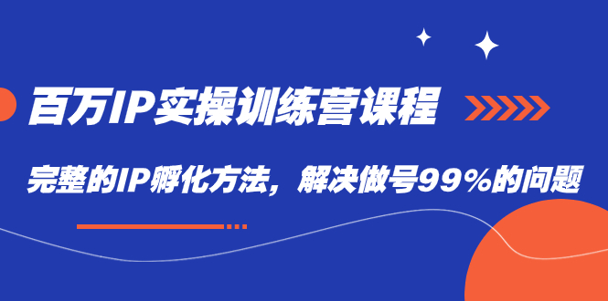 百万IP实战训练营课程，完整的IP孵化方法，解决做号99%的问题-先锋思维