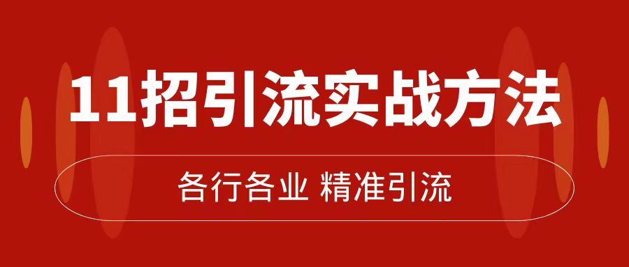 精准引流术：11招引流实战方法，让你私域流量加到爆（11节课完整版）-先锋思维