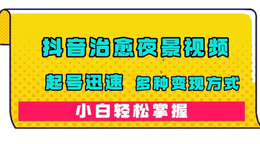 抖音治愈系夜景视频，起号迅速，多种变现方式，小白轻松掌握（附120G素材）-先锋思维