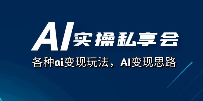 AI实操私享会，各种ai变现玩法，AI变现思路（67节课）-先锋思维
