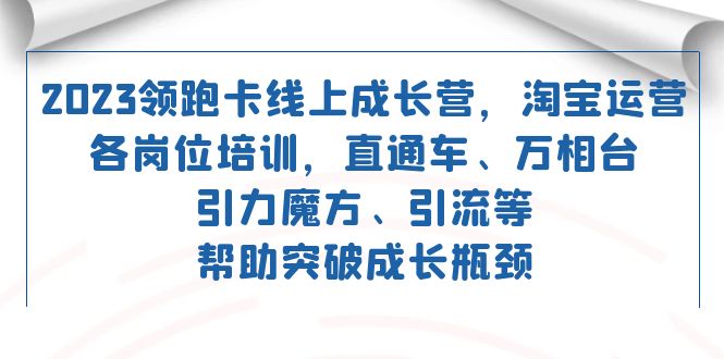 2023领跑·卡 线上成长营 淘宝运营各岗位培训 直通车 万相台 引力魔方 引流-先锋思维