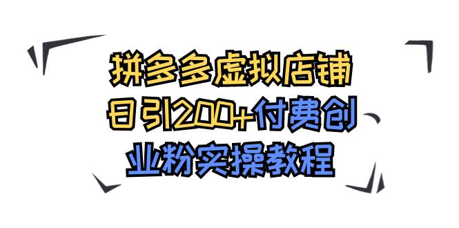 拼多多虚拟店铺日引200 付费创业粉实操教程-先锋思维