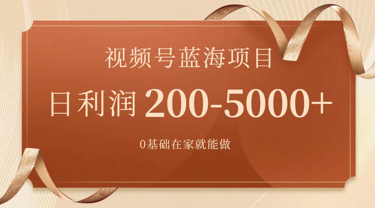视频号蓝海项目，0基础在家也能做，一天200-5000 【附266G资料】-先锋思维