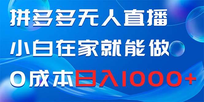 拼多多无人直播，小白在家就能做，0成本日入1000-先锋思维
