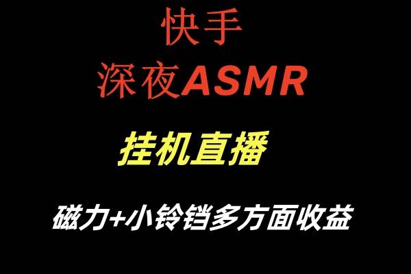 快手深夜ASMR挂机直播磁力 小铃铛多方面收益-先锋思维