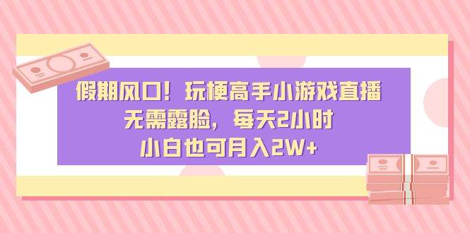 假期风口！玩梗高手小游戏直播，无需露脸，每天2小时，小白也可月入2W-先锋思维