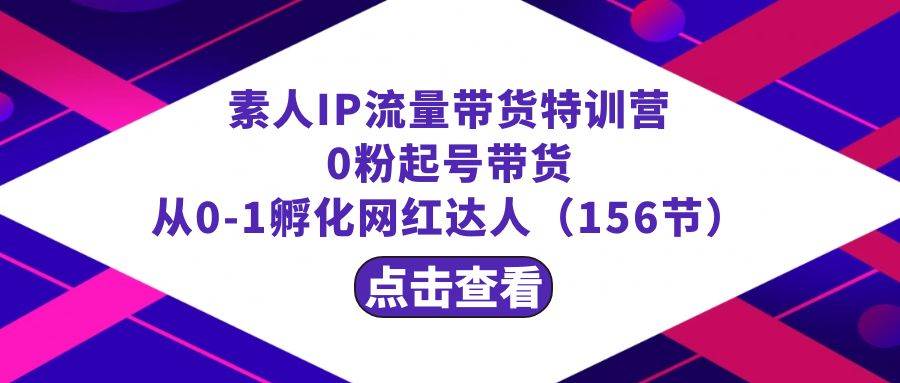 繁星·计划素人IP流量带货特训营：0粉起号带货 从0-1孵化网红达人（156节）-先锋思维