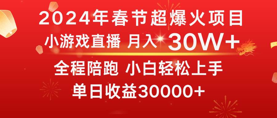 龙年2024过年期间，最爆火的项目 抓住机会 普通小白如何逆袭一个月收益30W+-先锋思维