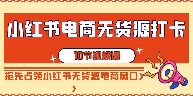 小红书电商-无货源打卡，抢先占领小红书无货源电商风口（10节课）-先锋思维