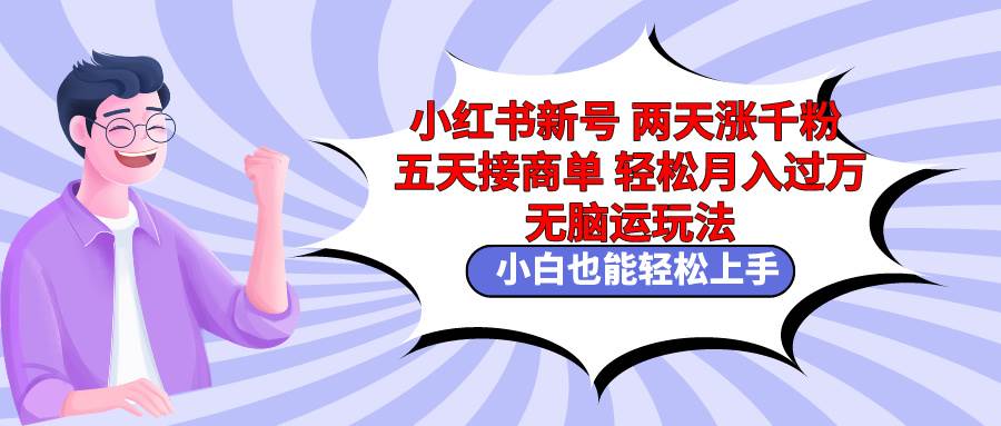 小红书新号两天涨千粉五天接商单轻松月入过万 无脑搬运玩法 小白也能轻…-先锋思维