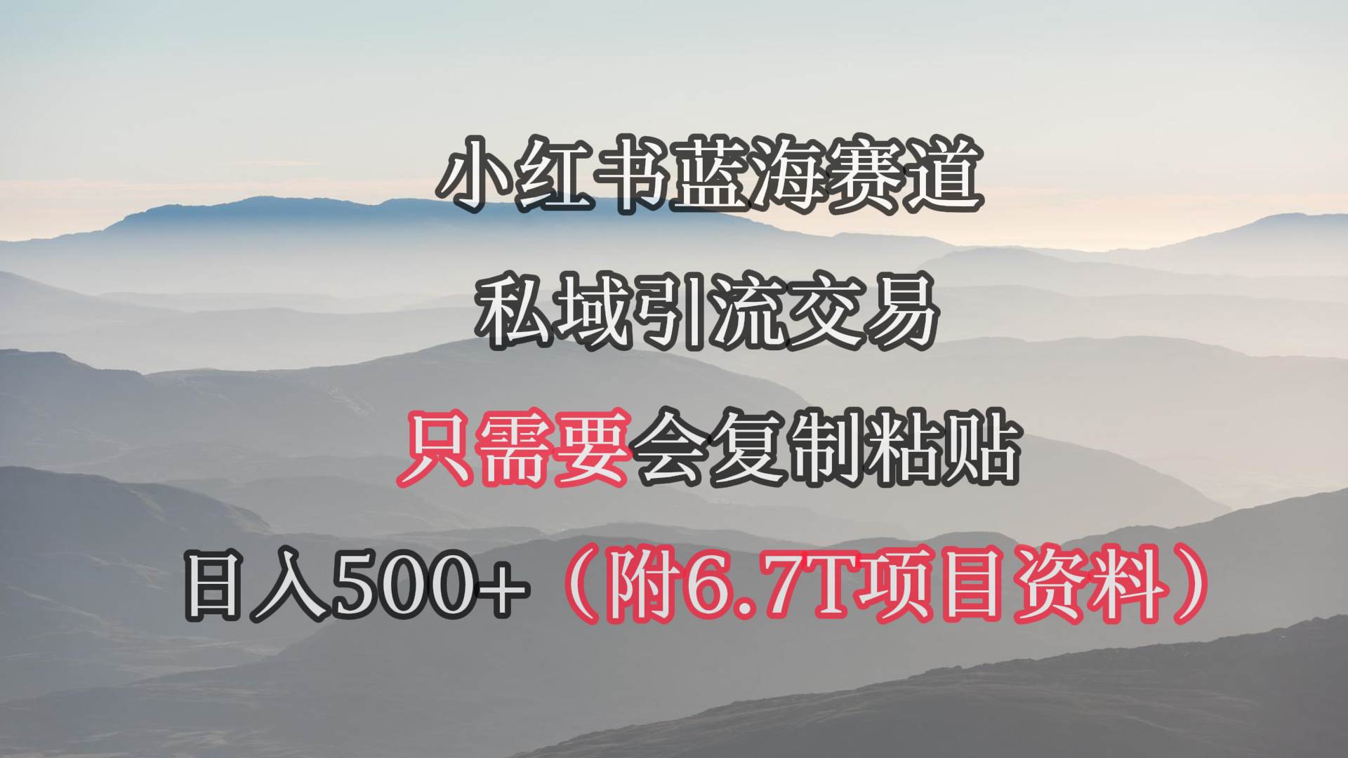 小红书短剧赛道，私域引流交易，会复制粘贴，日入500+（附6.7T短剧资源）-先锋思维