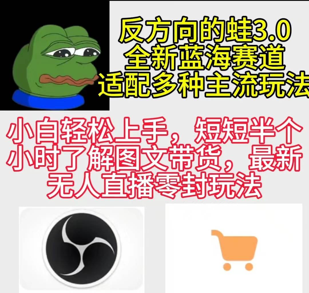反方向的蛙3.0，图文最新玩法，变现多元化，新蓝海项目，小白轻松上手-先锋思维