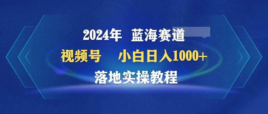 2024年蓝海赛道 视频号  小白日入1000+ 落地实操教程-先锋思维