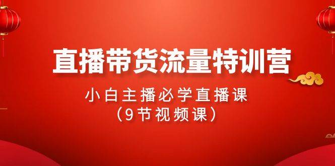 2024直播带货流量特训营，小白主播必学直播课（9节视频课）-先锋思维