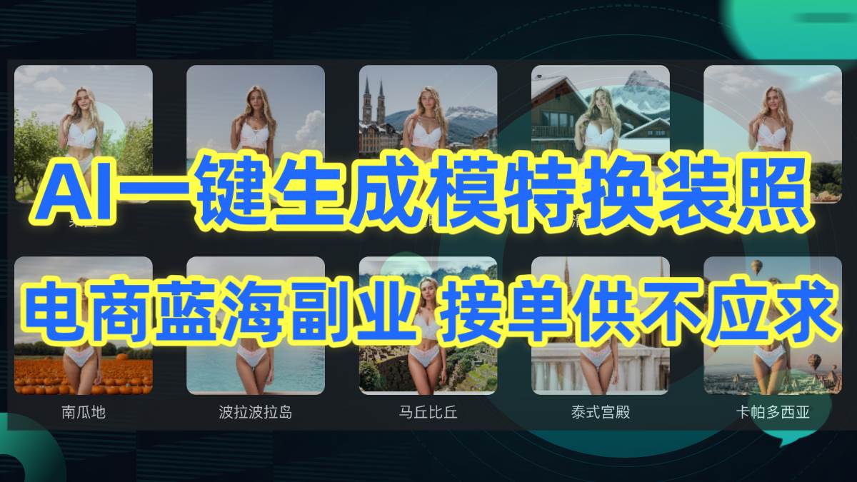 AI制作一键生成模特换装照，电商蓝海副业供不应求-先锋思维