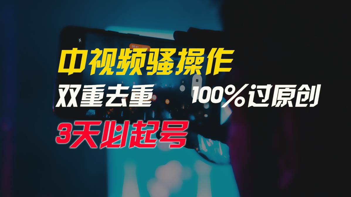 中视频骚操作，双重去重100%过原创，3天比必起号，简单无脑，月入3W+-先锋思维