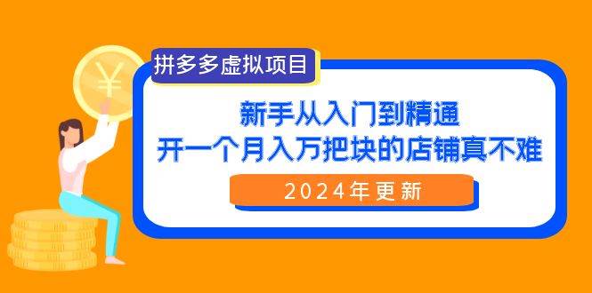 拼多多虚拟项目：入门到精通，开一个月入万把块的店铺 真不难（24年更新）-先锋思维