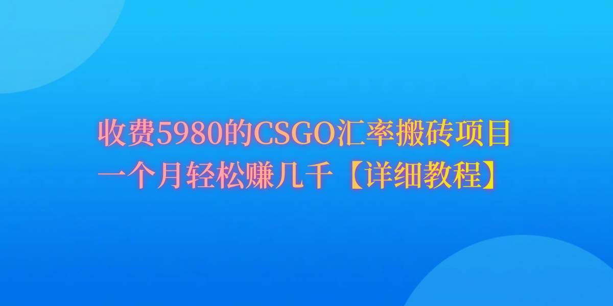 CSGO装备搬砖，月综合收益率高达60%，你也可以！-先锋思维
