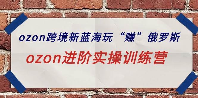 ozon跨境新蓝海玩“赚”俄罗斯，ozon进阶实操训练营-先锋思维
