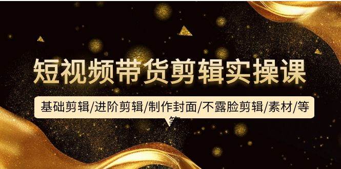 短视频带货剪辑实操课：基础剪辑/进阶剪辑/制作封面/不露脸剪辑/素材/等等-先锋思维