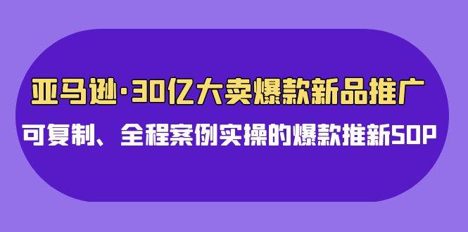 亚马逊30亿·大卖爆款新品推广，可复制、全程案例实操的爆款推新SOP-先锋思维
