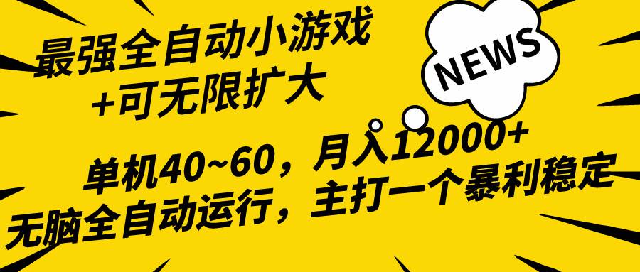 2024最新全网独家小游戏全自动，单机40~60,稳定躺赚，小白都能月入过万-先锋思维