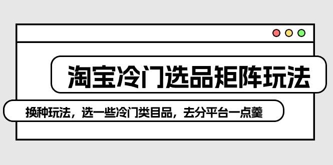 淘宝冷门选品矩阵玩法：换种玩法，选一些冷门类目品，去分平台一点羹-先锋思维
