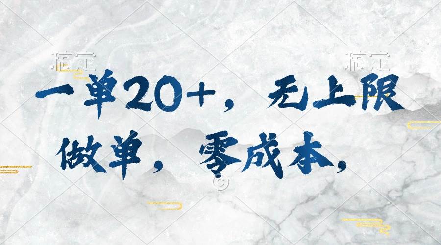 一单20+，无上限做单，零成本，执行就有收入-先锋思维