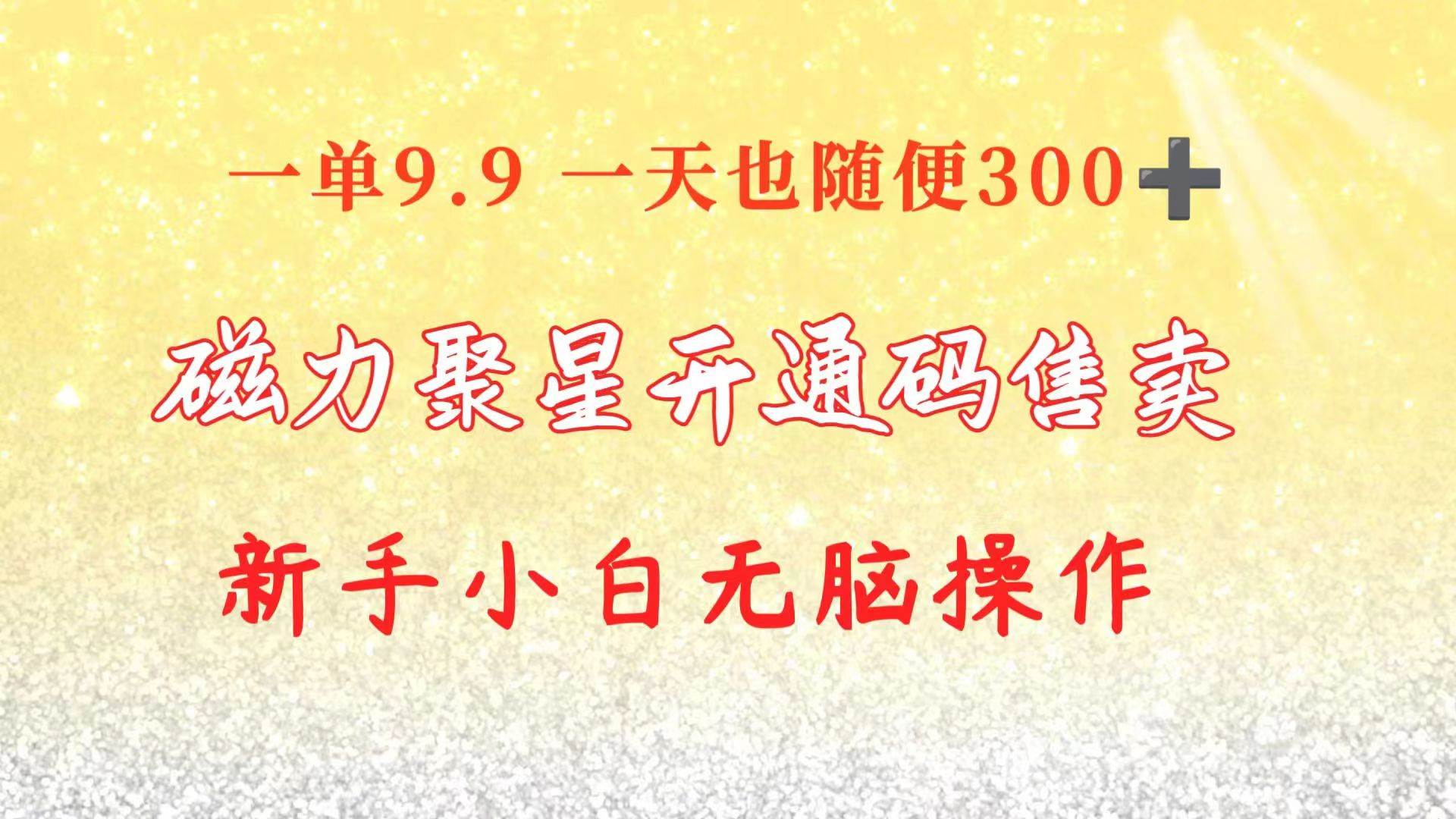 快手磁力聚星码信息差 售卖  一单卖9.9  一天也轻松300+ 新手小白无脑操作-先锋思维