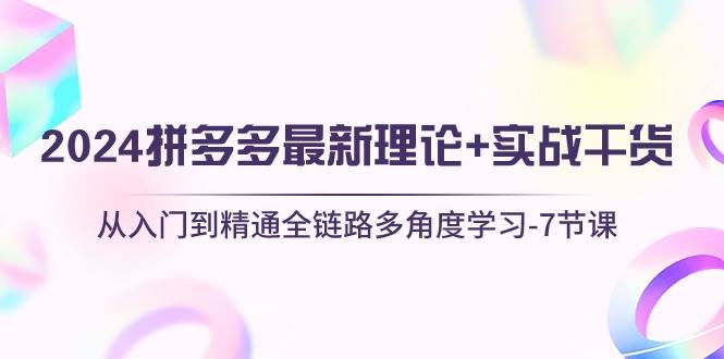 2024拼多多 最新理论+实战干货，从入门到精通全链路多角度学习-7节课-先锋思维