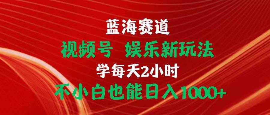 蓝海赛道视频号 娱乐新玩法每天2小时小白也能日入1000+-先锋思维